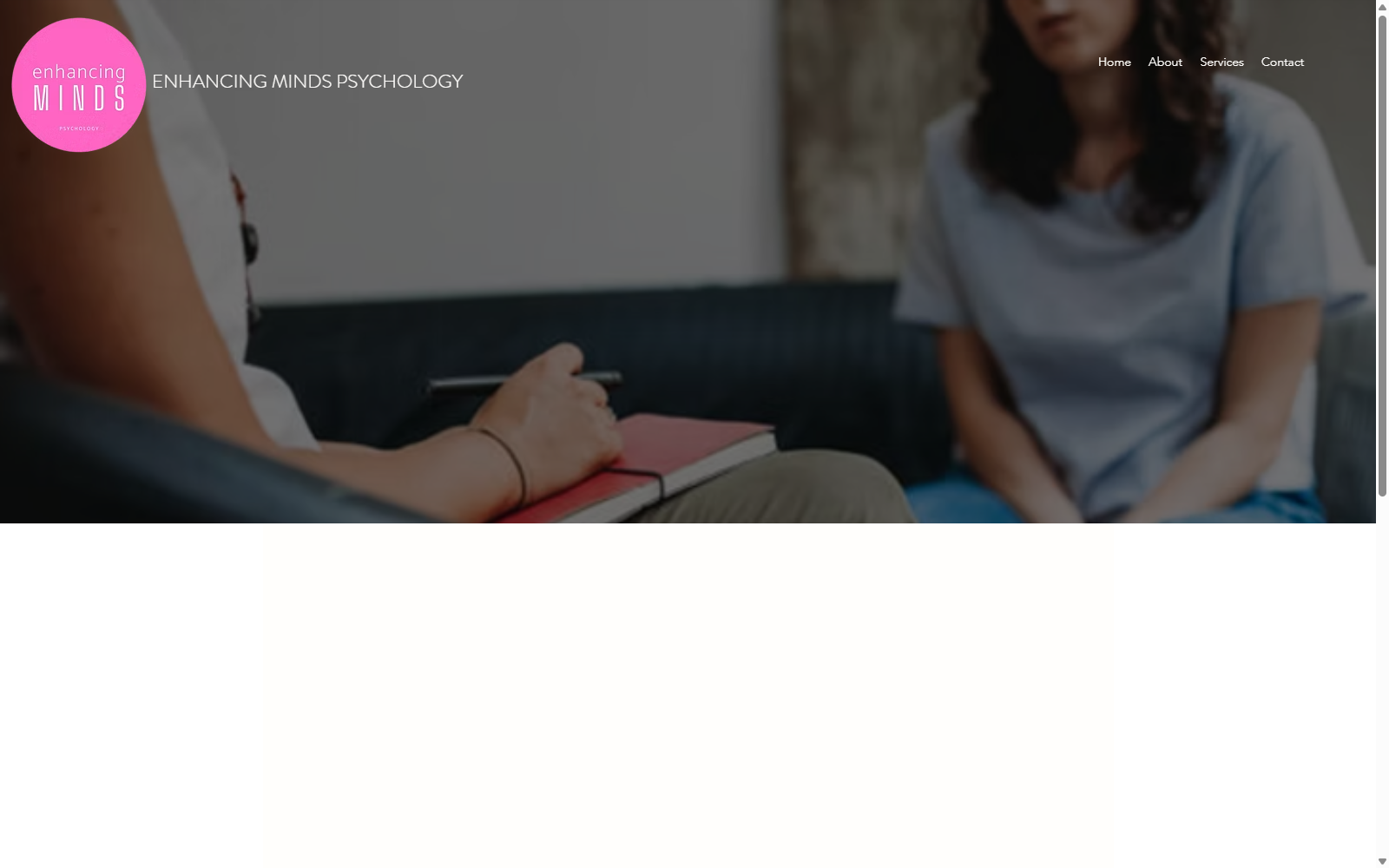 Enhancing Minds Psychology website preview