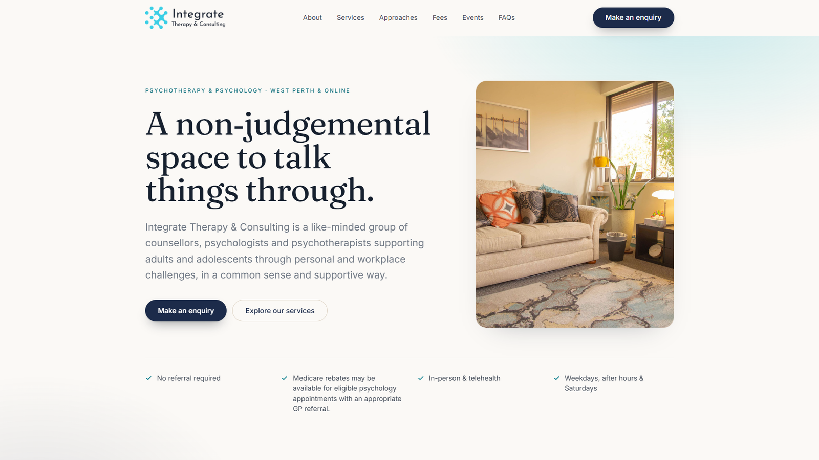 Integrate Therapy & Consulting website preview