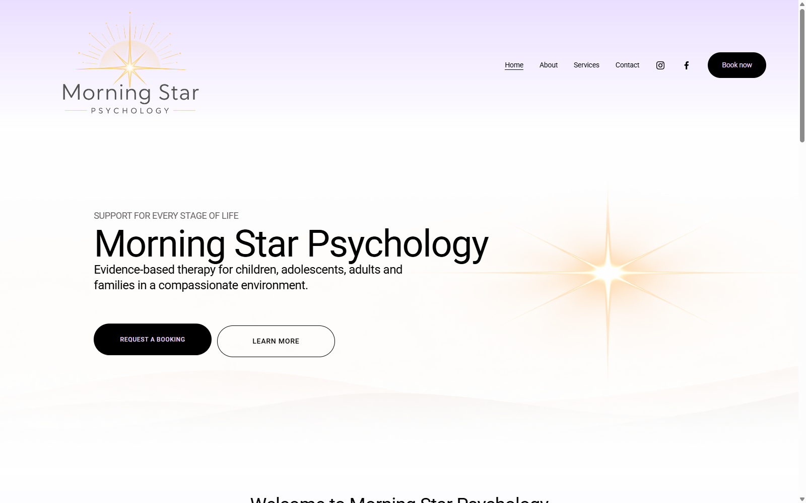 Morning Star Psychology website preview