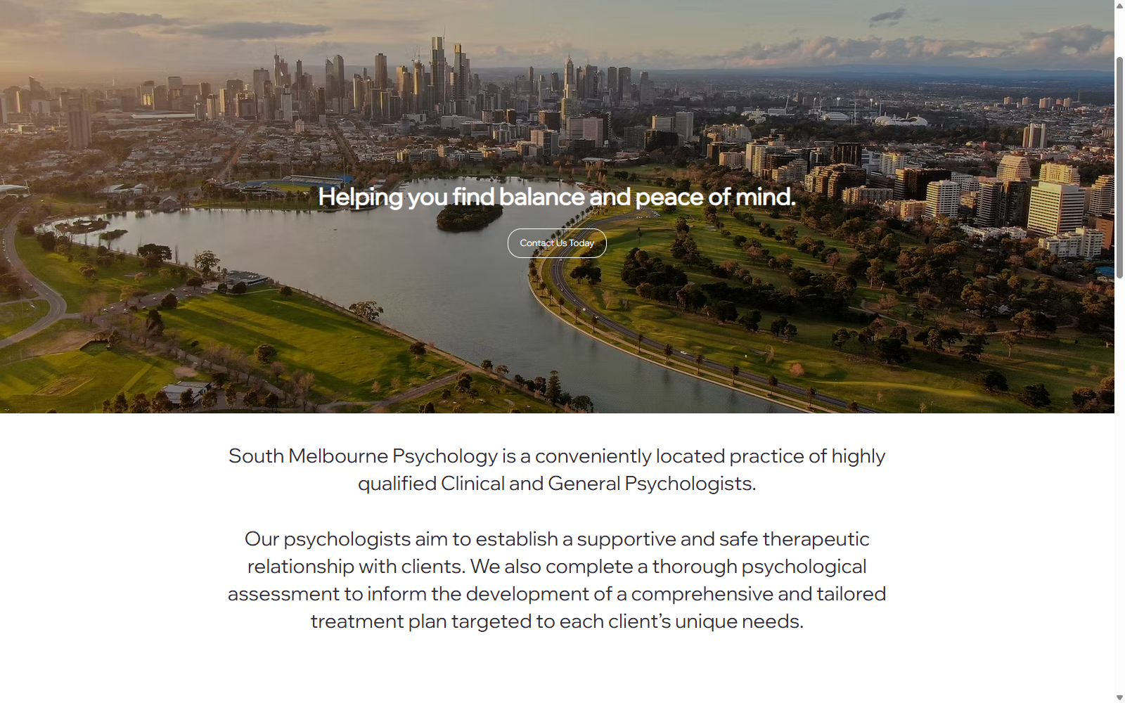 South Melbourne Psychology website preview